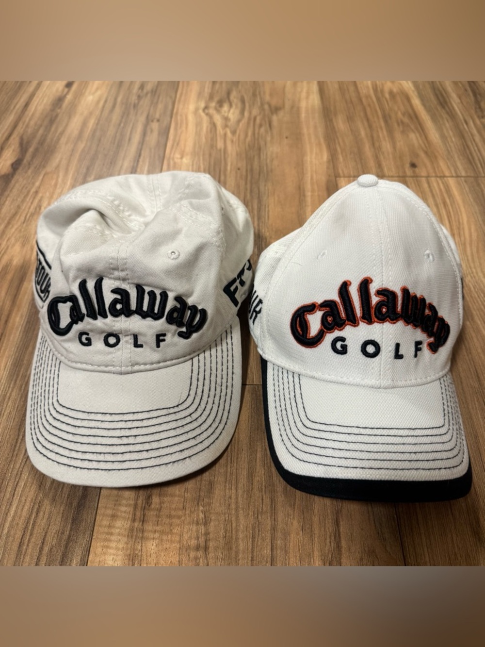 Callaway Golf Caps Hats New Era Lot Of 2 Off White Men’s One Size Fits All